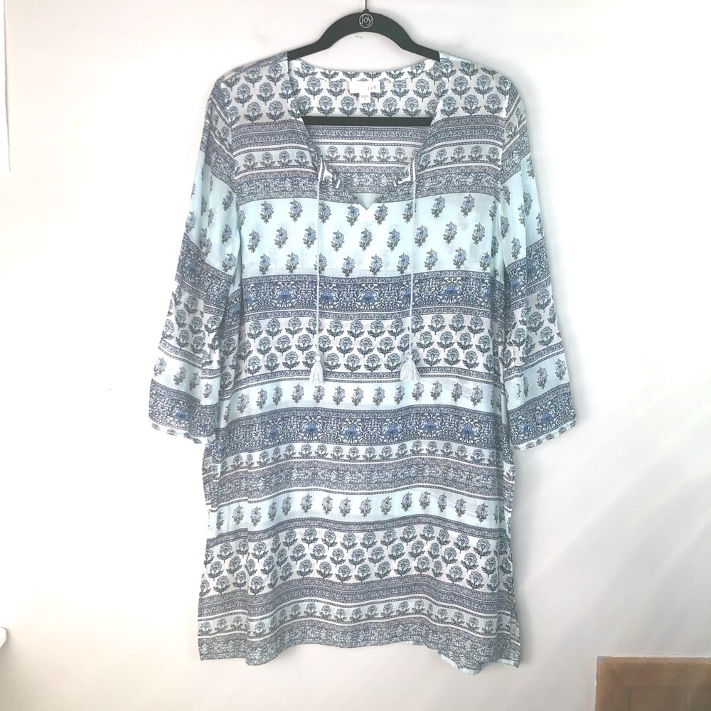 J. Jill Blue and White Patterned Swim Coverup